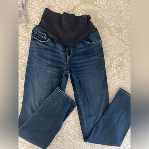 Old Navy maternity dark jeans full panel size 10 long
